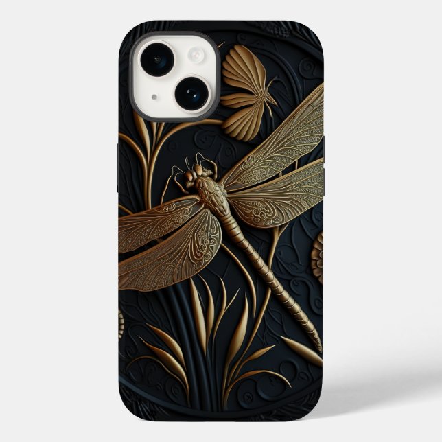 Elegant Golden Dragonfly i Bronze Filigree (Baksida)