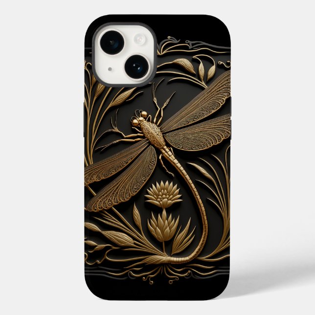 Elegant Golden Dragonfly i Bronze Filigree (Baksida)