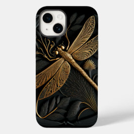 Elegant Golden Dragonfly i Bronze Filigree