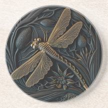 Elegant Golden Dragonfly i Bronze Filigree