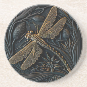 Elegant Golden Dragonfly i Bronze Filigree Underlägg