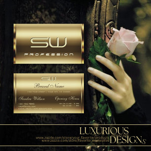 Elegant Golden Effect Faux 3D Brev Professionell Visitkort