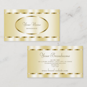 Elegant Golden Färg Oval Ram Snyggt och Noble Visitkort