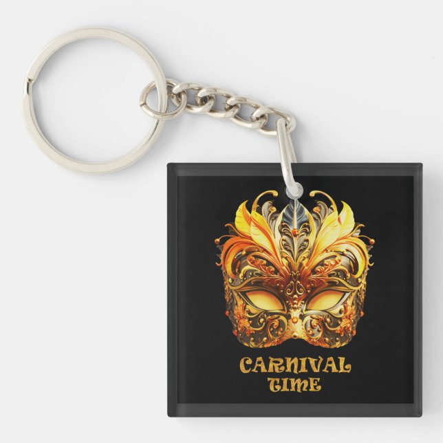 Elegant Golden Feathers Venetian Mask (Framsidan)