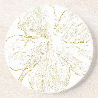 ​Elegant Golden Floral Abstract Line Art Underlägg