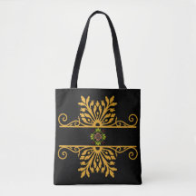 Elegant Golden Floral Ornament Baroque Style