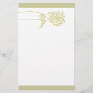 Elegant Golden Flower Design Nature Brevpapper