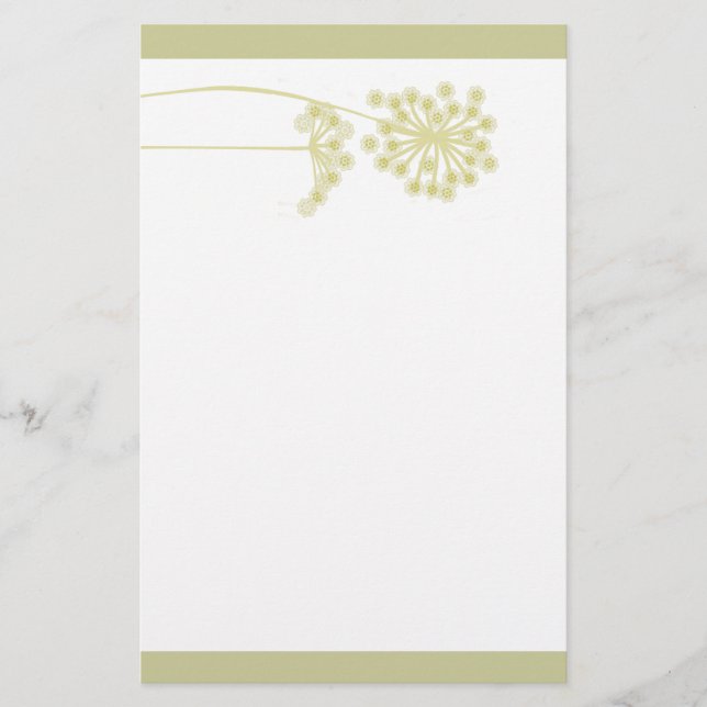 Elegant Golden Flower Design Nature Brevpapper (Framsida)