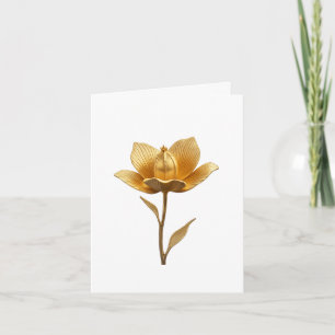 Elegant Golden Flower Folded Wedding bjudande Inbjudan