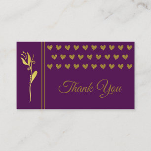 Elegant Golden Flower Hearts Anpassningsbar Logoty Visitkort