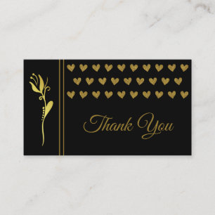 Elegant Golden Flower Hearts Anpassningsbar Logoty Visitkort