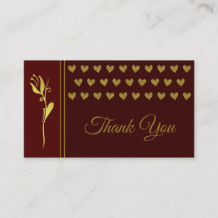 Elegant Golden Flower Hearts Anpassningsbar Logoty Visitkort
