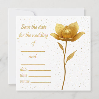 Elegant Golden Flower platt Spara datumkortet Datumet