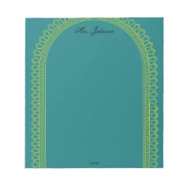 Elegant Golden Frame Teacher Notepad Anteckningsblock