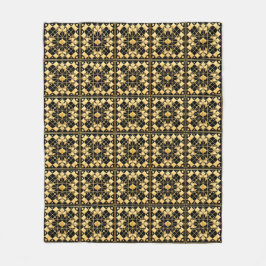 Elegant Golden Geometric Art Design Fleecefilt
