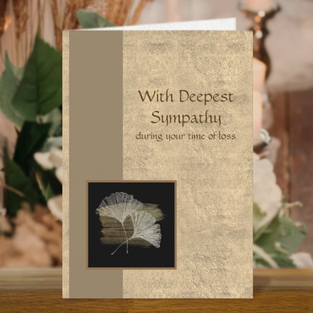 Elegant Golden Ginkgo Deepest Business Sympathy Kort (Elegant Golden Ginkgo Deepest Business Sympathy Card)