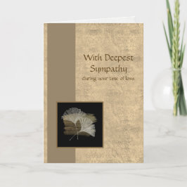 Elegant Golden Ginkgo Deepest Sympathy Kort
