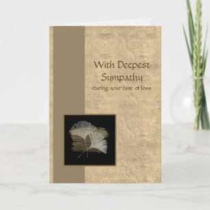 Elegant Golden Ginkgo Deepest Sympathy Kort