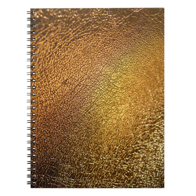 Elegant Golden Glossy Leather Struktur Anteckningsbok (Framsidan)