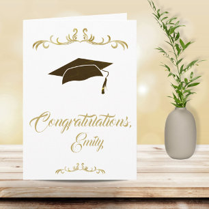 Elegant Golden Grattis Student Studenten Kort