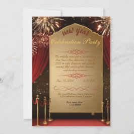 Elegant Golden Grind nyårsinbjudan party Inbjudningar