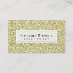 Elegant Golden Gult Glitter & Sparkles Visitkort