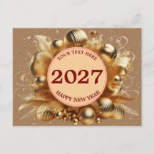 Elegant Golden Happy New Year-mall mall gratulatio