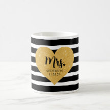 Elegant Golden Heart Black Rand Ny gifta