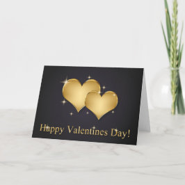 Elegant Golden Hearts Namn - Alla hjärtans dag Helgkort
