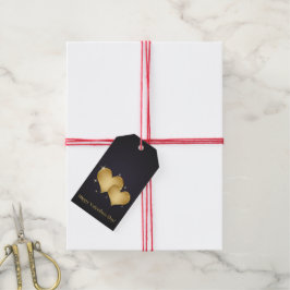 Elegant Golden Hearts Namn - Alla hjärtans dag Presentetikett