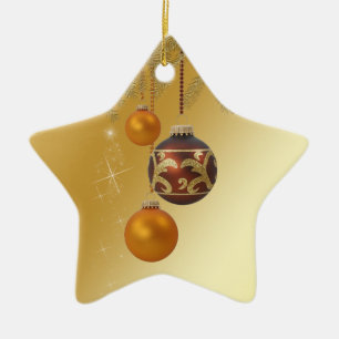 Elegant Golden-jul Julgransprydnad Keramik