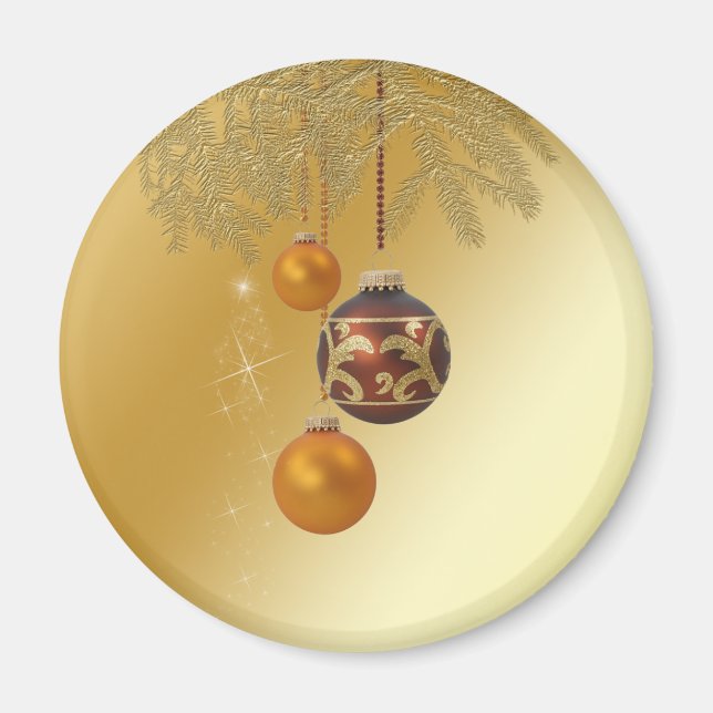 Elegant Golden-jul Magnet (Framsidan)