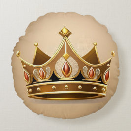 Elegant Golden Krona Rund Kudde