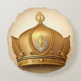 Elegant Golden Krona Rund Kudde
