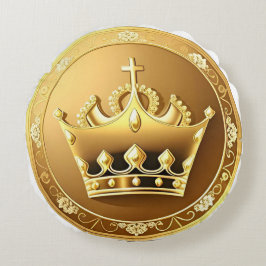 Elegant Golden Krona Rund Kudde