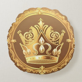 Elegant Golden Krona Rund Kudde