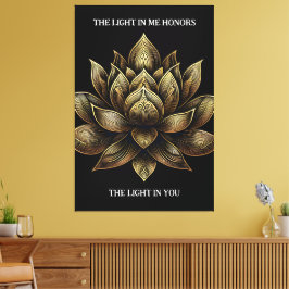 Elegant Golden Lotus blommar ljuset i mig ... Canvastryck