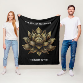 Elegant Golden Lotus blommar ljuset i mig ... Fleecefilt