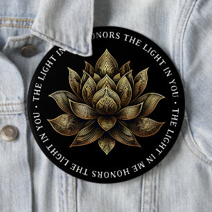Elegant Golden Lotus blommar ljuset i mig ... Knapp