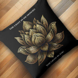 Elegant Golden Lotus blommar ljuset i mig ... Kudde