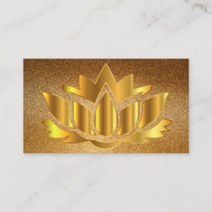 Elegant golden lotus blommyoga affärskort visitkort