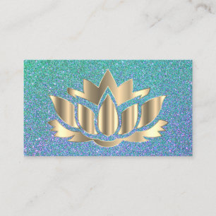 Elegant golden lotus blommyoga affärskort visitkort