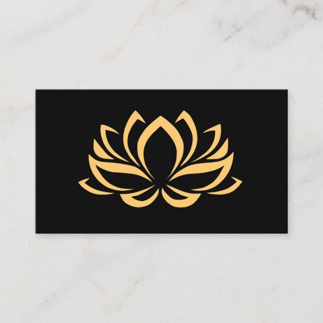 Elegant golden lotus blommyoga affärskort visitkort (Framsida)