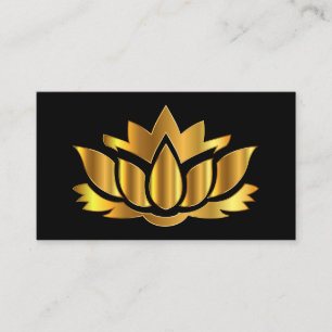 Elegant golden lotus blommyoga affärskort visitkort