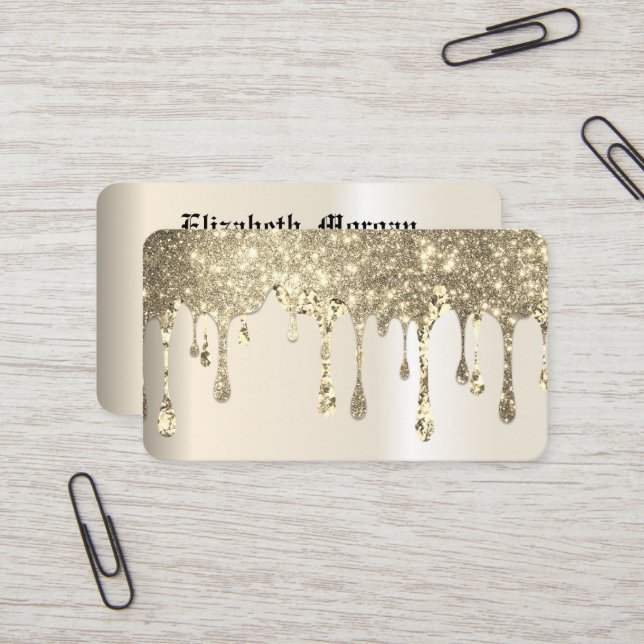 Elegant golden lotus blommyoga affärskort visitkort (Fram/Back In Situ)