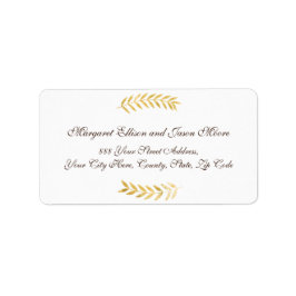 Elegant Golden Löv och Mörk Brown Adress Adressetikett