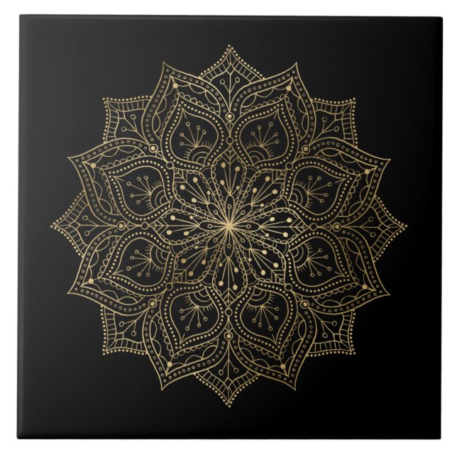 elegant golden mandala decor kakelplatta (Framsidan)