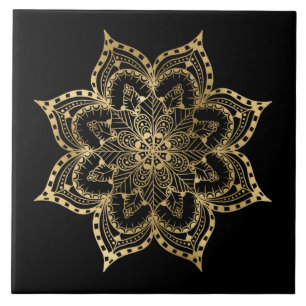 elegant golden mandala dekorera keramiskt plattor kakelplatta