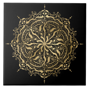 elegant golden mandala dekorera keramiskt plattor kakelplatta