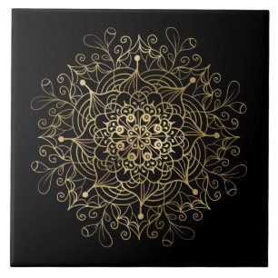 elegant golden mandala dekorera keramiskt plattor kakelplatta